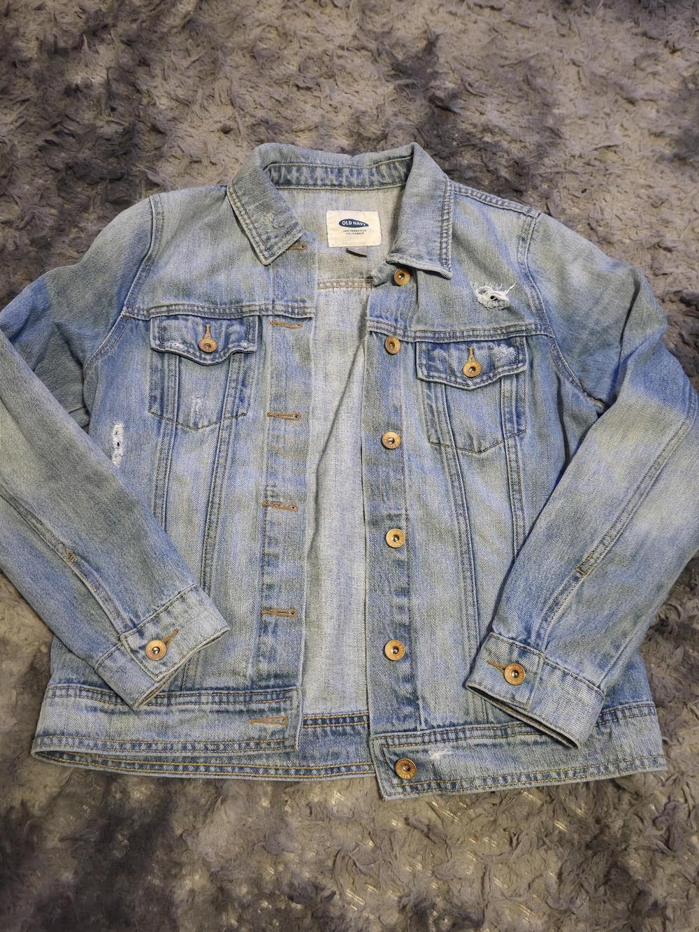 Old Navy Womens Denim Distressed Jacket